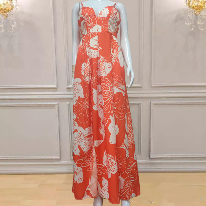 Women's Evening Dress with Exciting Slit and Elegant V-Neck Lune London
