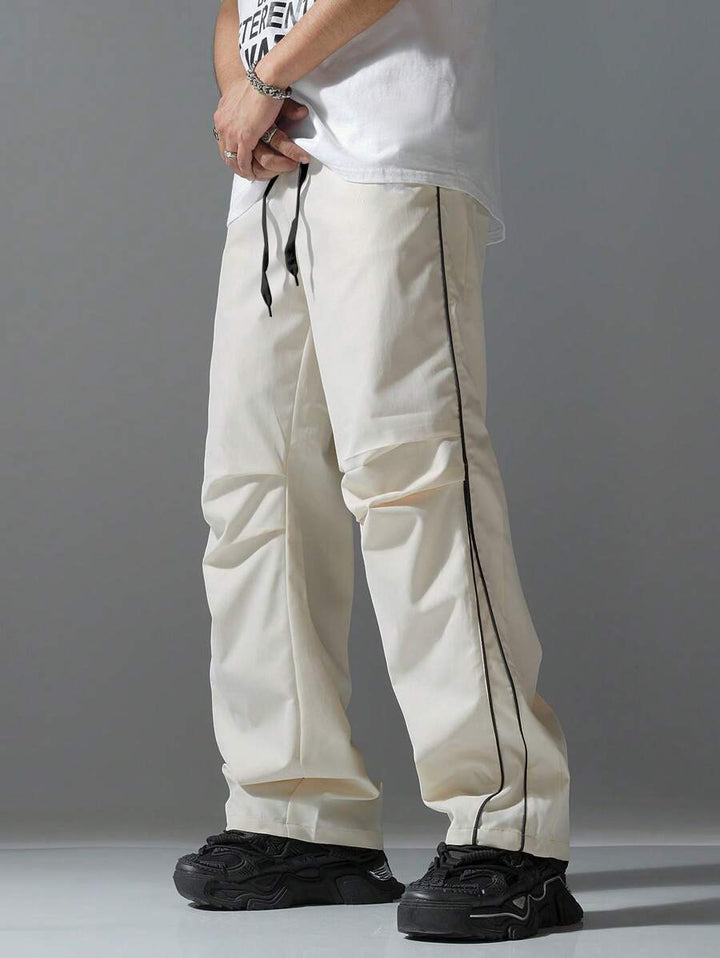 Sport leisure pants for men with elastic waistband and stylish contrast bands Lune London