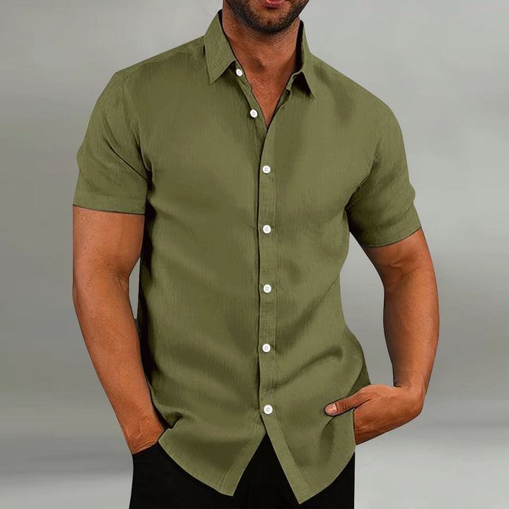 Short sleeve leisure shirt for men with button placket Lune London