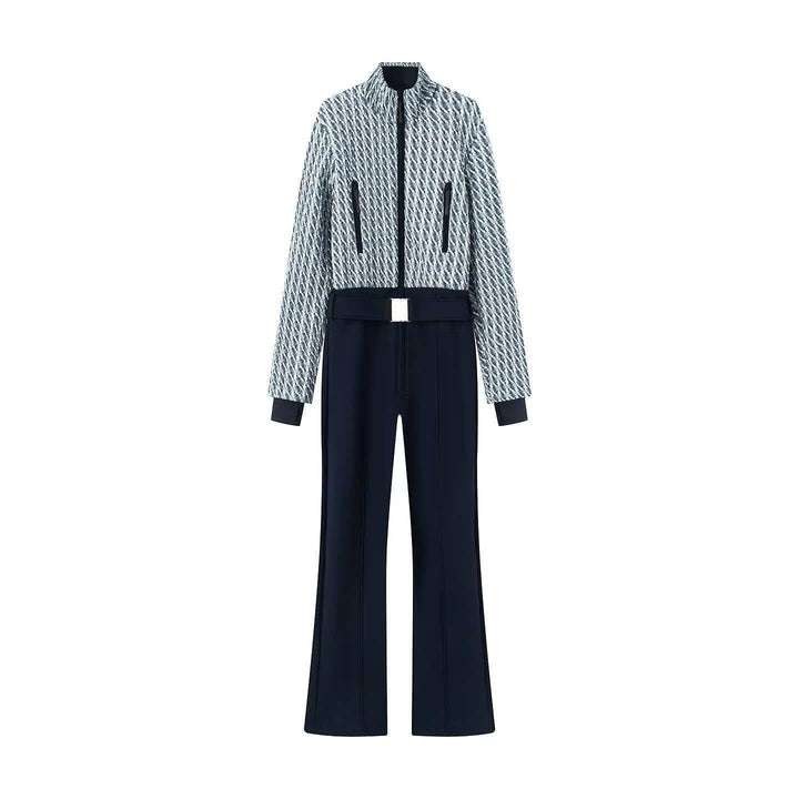 Ensemble de combinaison sportive pour femme avec fermeture éclair tendance et taille élastique Chic & Stil
