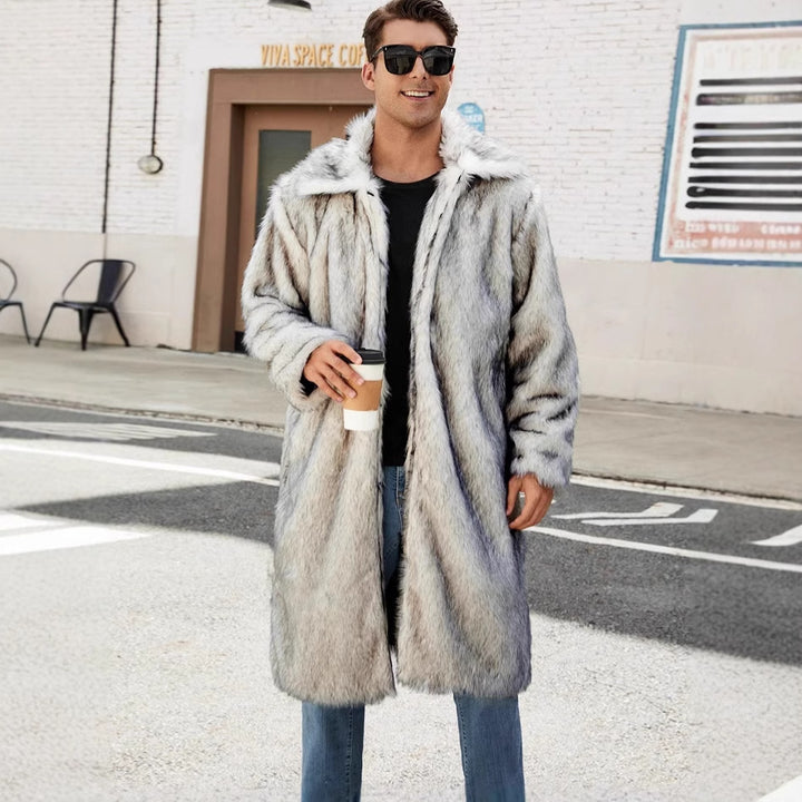 Men's Elegant Faux Fur Coat Lune London