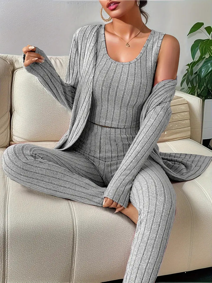 Chic and Stylish Comfortable Knit Loungewear Set for Women