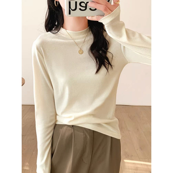 Women's long sleeve shirt with higher stand-up collar Chic & Stil