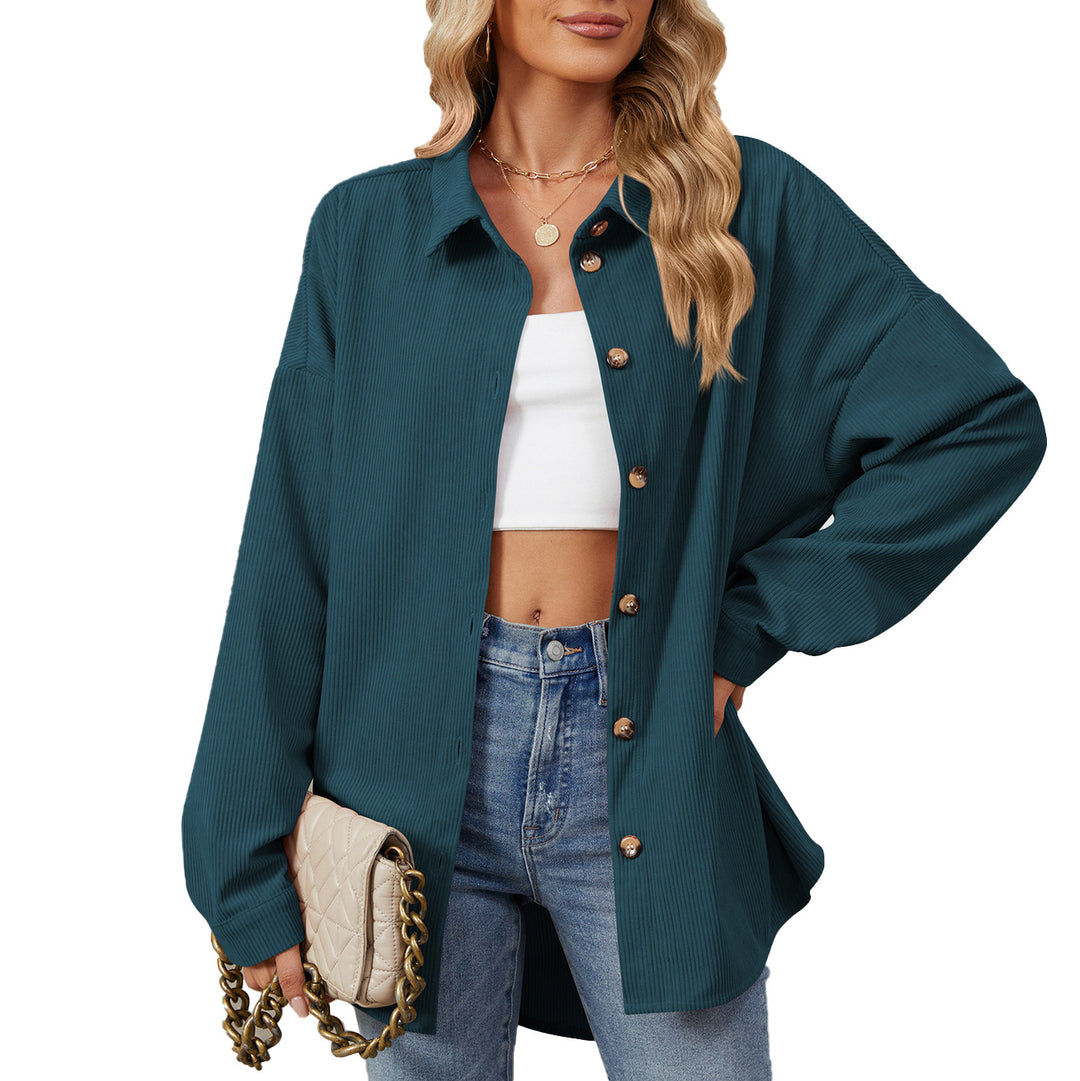 Ladies Oversized Corduroy Garment with Snap Buttons Lune London