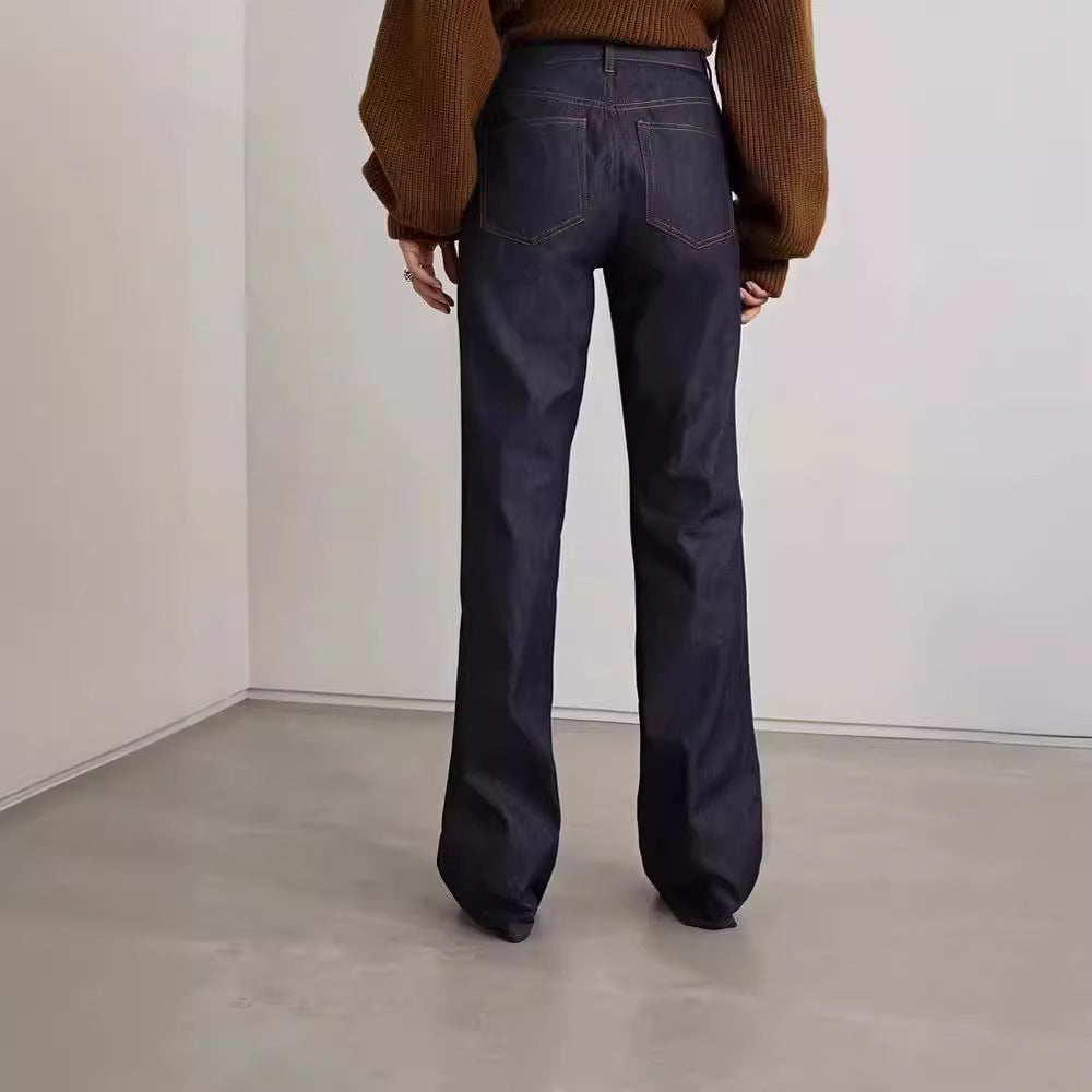 Jeans larges taille haute pour femmes Chic & Stil