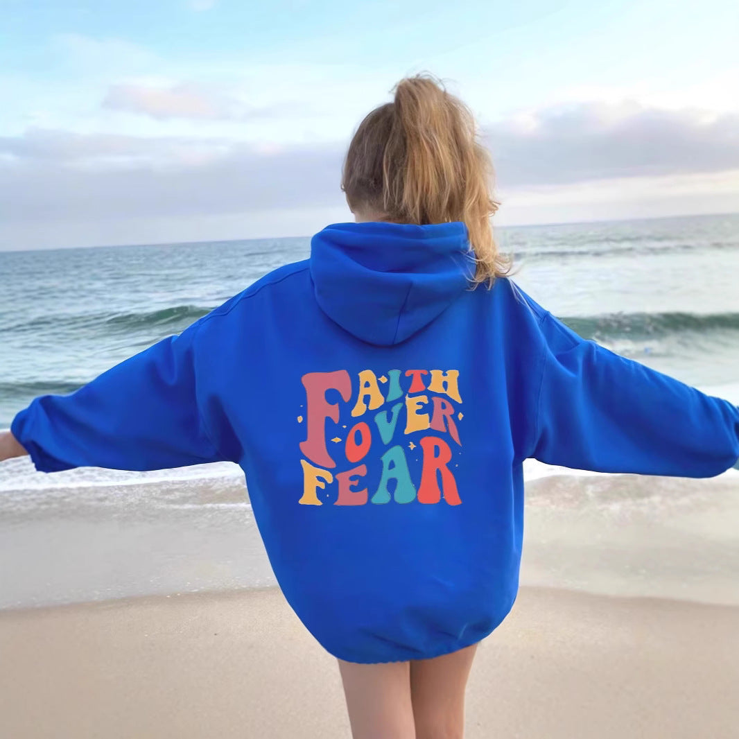 Women's Hoodie with Motivational Graphic Details Chic & Stil