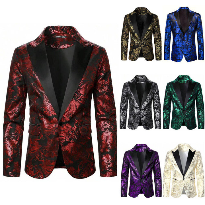 Veste de smoking imprimée élégante pour hommes Lune London