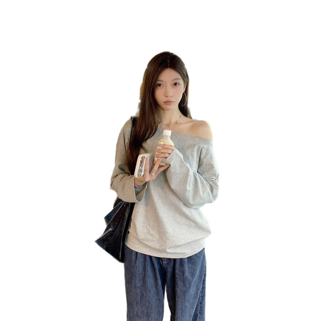 Women's Casual Off-Shoulder Long Sleeve Shirt Chic & Stil