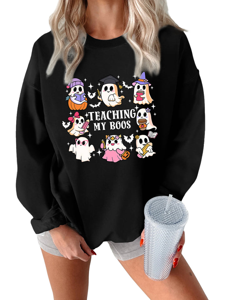 Sweatshirt pour femmes avec un design Halloween ludique et une coupe décontractée Chic & Stil