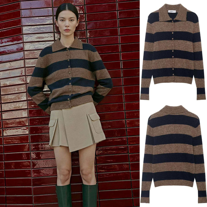 Cardigan Élégant pour Femme avec Design Rayé et Détails de Boutons Chic & Stil