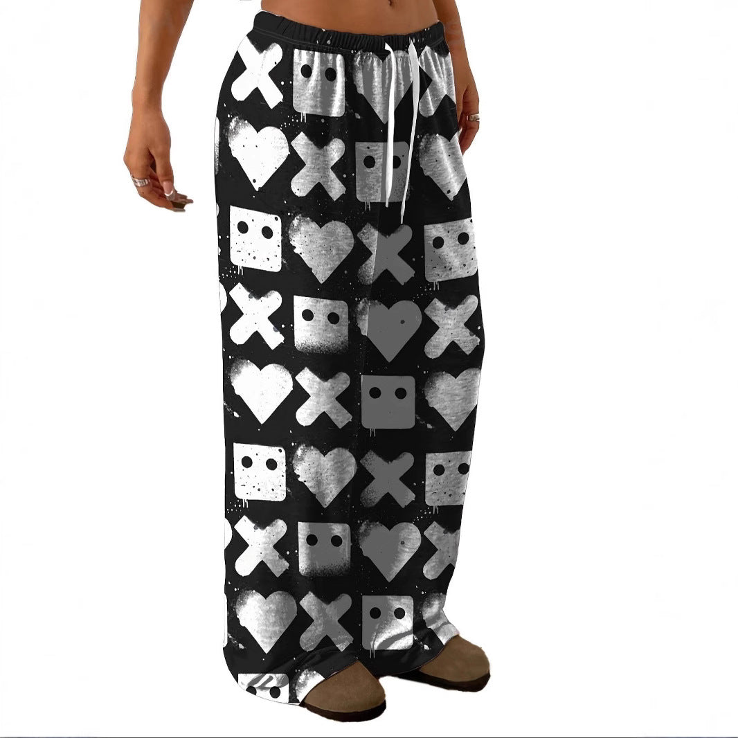 Lune London women's patterned lounge pants with elastic waistband and deep pockets