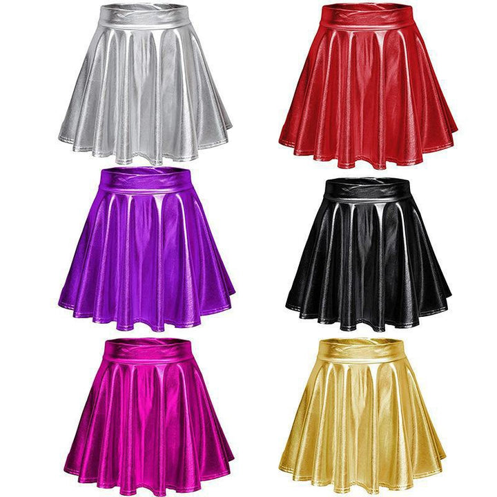 High-waisted elegant synthetic leather skirt for women Lune London