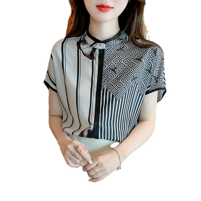 Blouse de mode femme avec motif graphique et détails élégants Chic & Stil