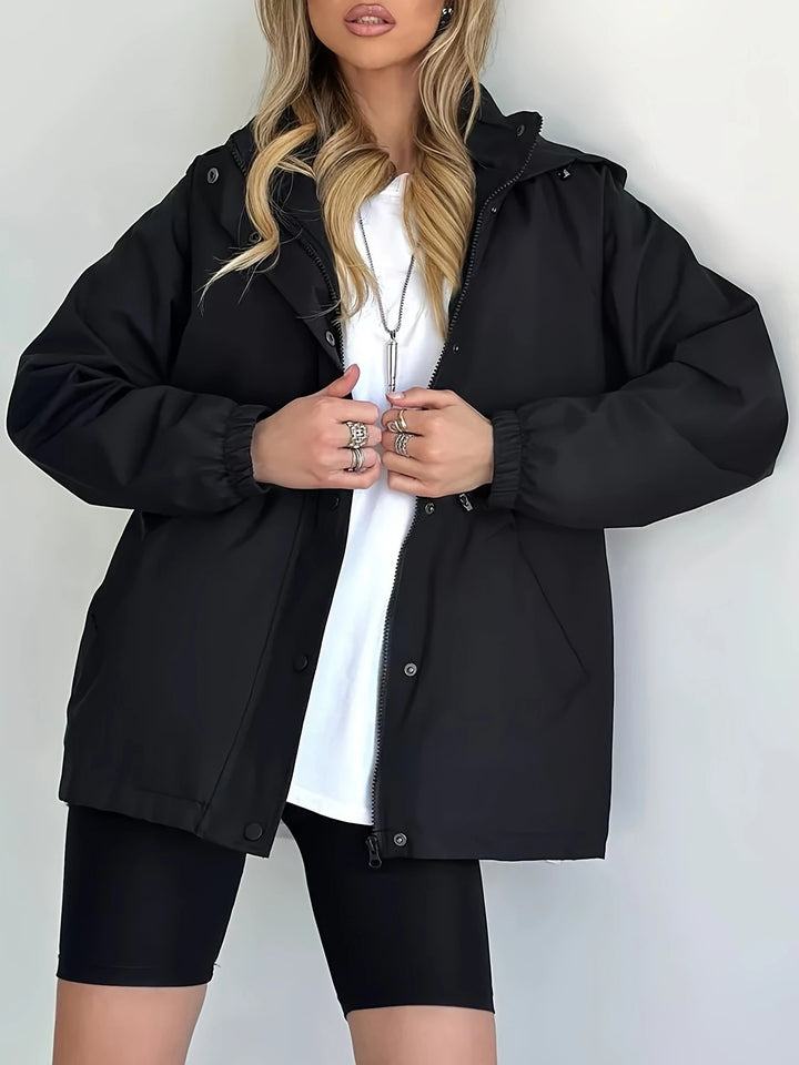 Women's waterproof leisure jacket with adjustable hood and elastic waist Lune London