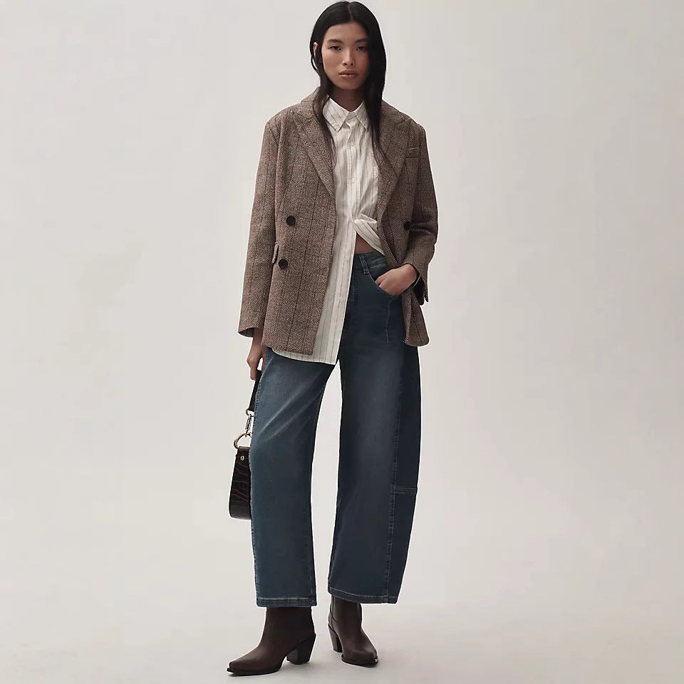Women's wide denim pants in a modern cut with a high waistband Lune London