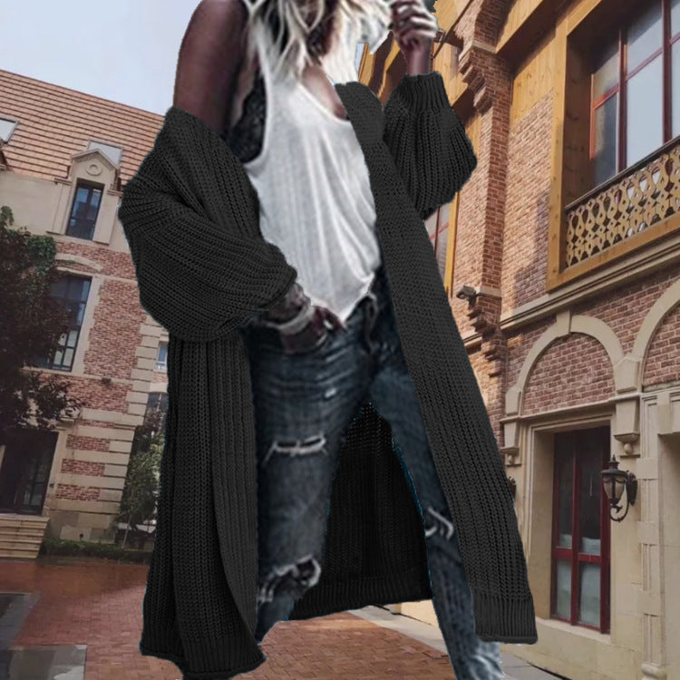 Oversized knit cardigan for women with voluminous sleeves and an open front Lune London