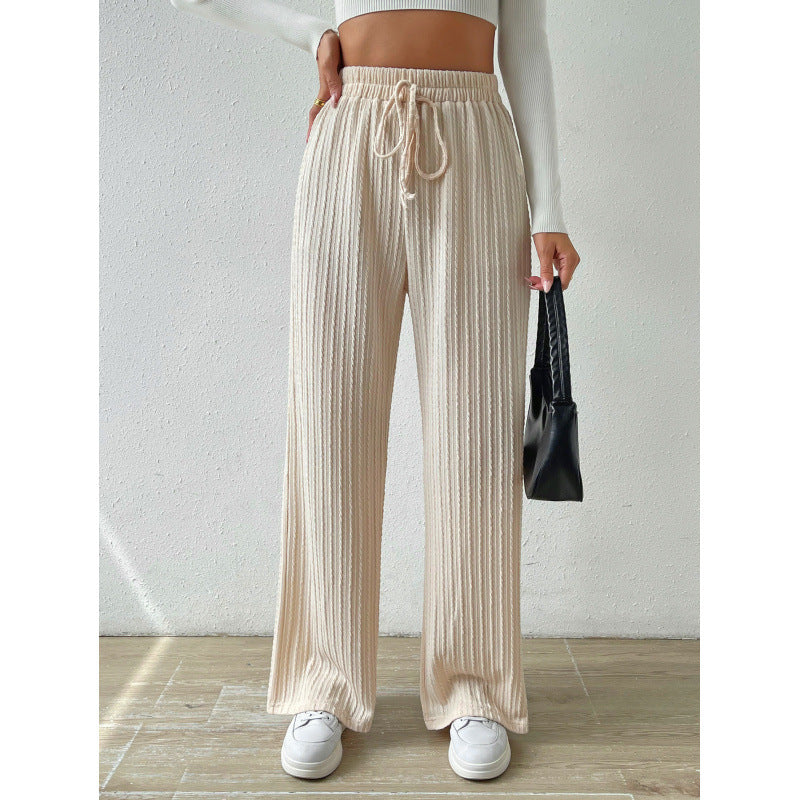 Comfortable casual pants for women in ribbed design Lune London