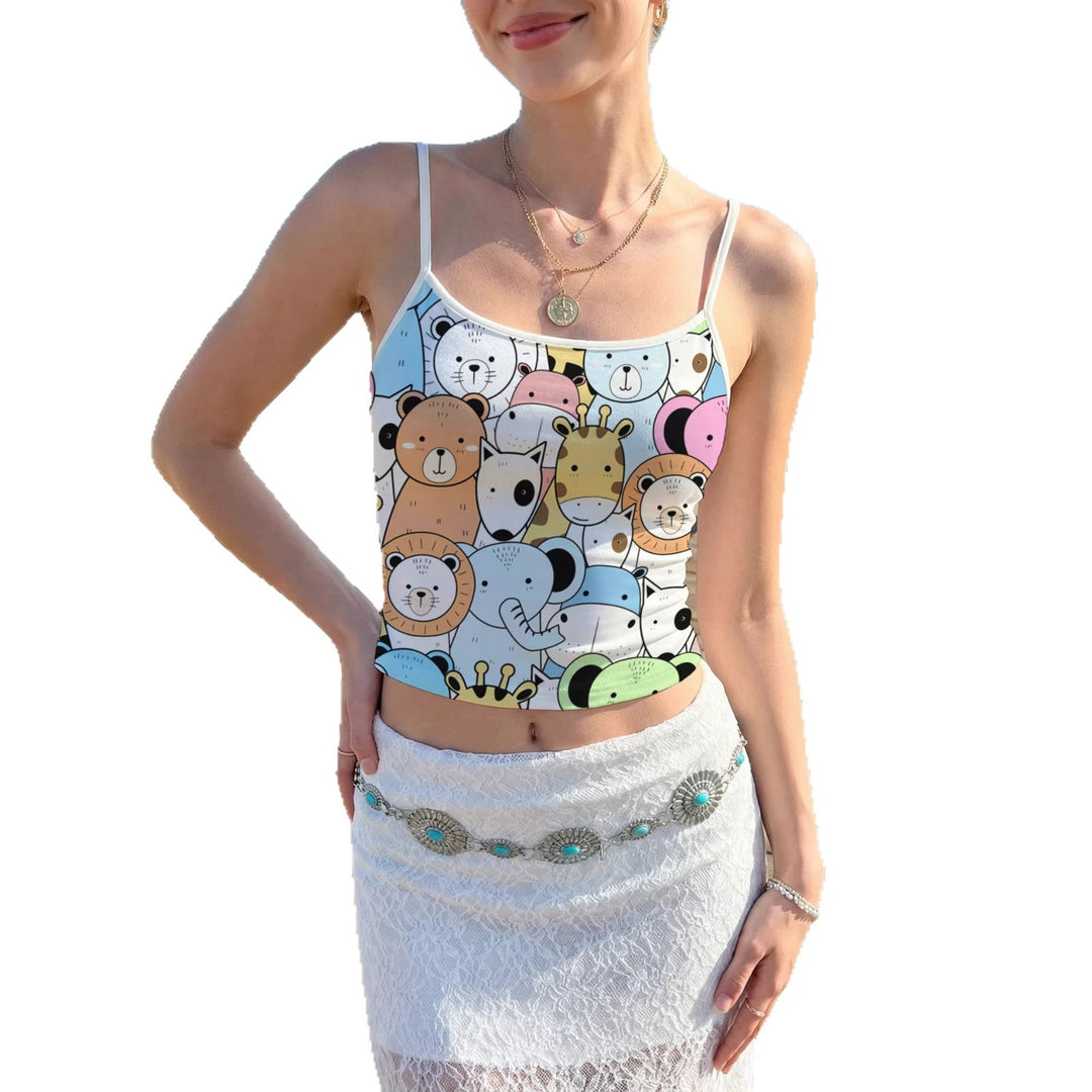 Women's crop top with floral pattern and adjustable straps Lune London