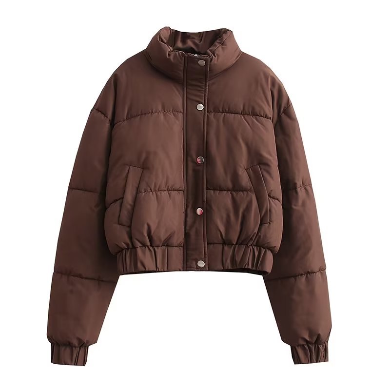 Quilted jacket for women with high collar and practical pockets Lune London