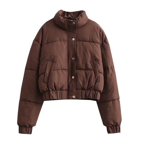 Quilted jacket for women with high collar and practical pockets Lune London