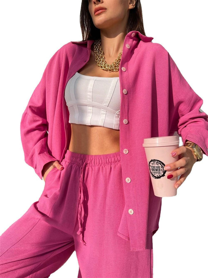 Tenue d'été décontractée pour femmes avec blouse surdimensionnée et pantalons larges Lune London