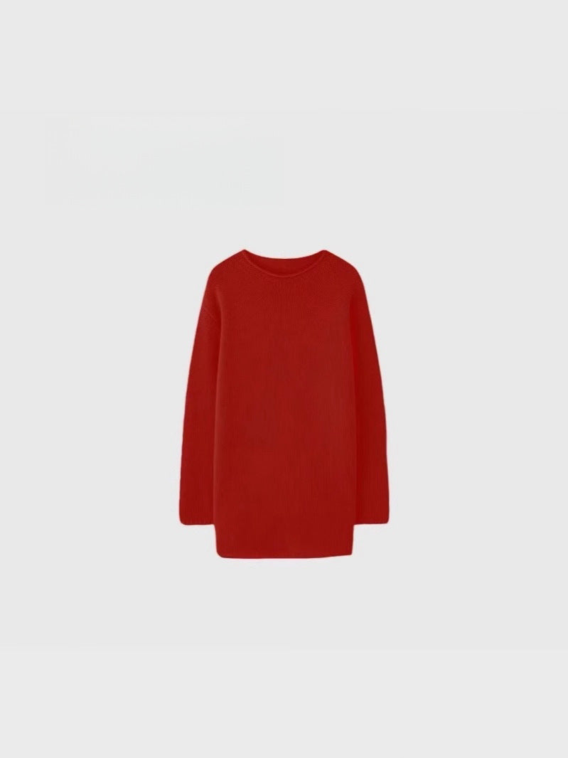 Comfortable knitted sweater for women with a loose fit and round neck Lune London