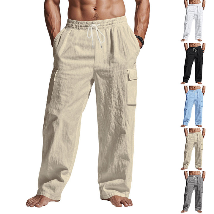 Comfortable cargo pants for men with practical side pockets Lune London