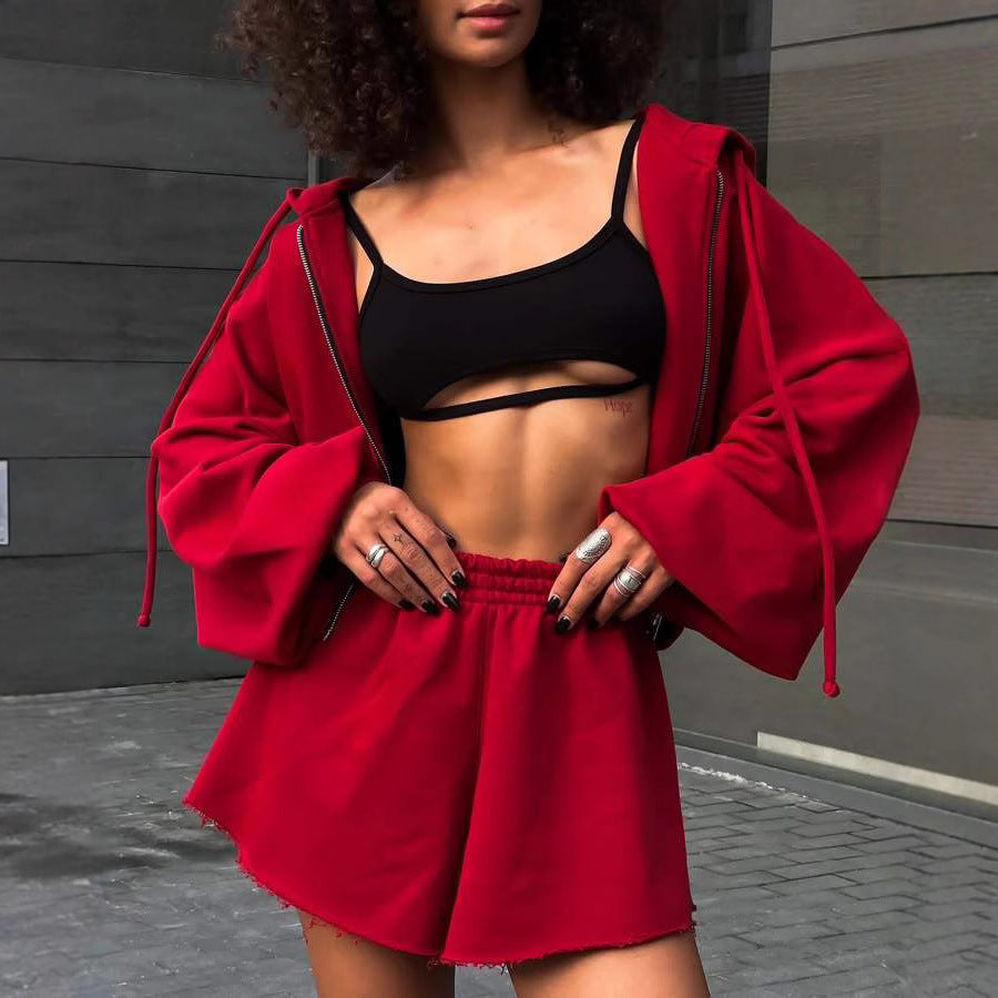 Casual sweatshirt set for women with surplus fabric and high collar Lune London