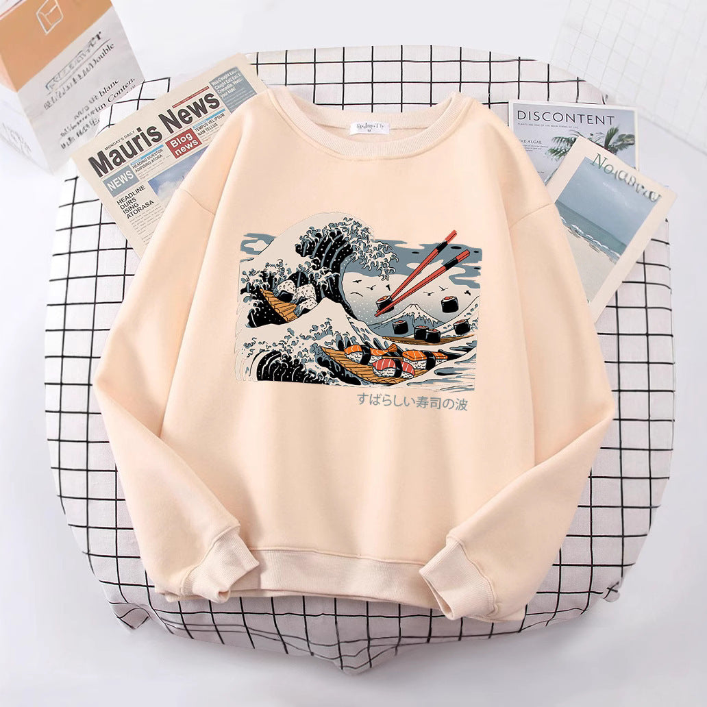 Sweat-shirt femme avec design de vague artistique et coupe confortable Chic & Stil