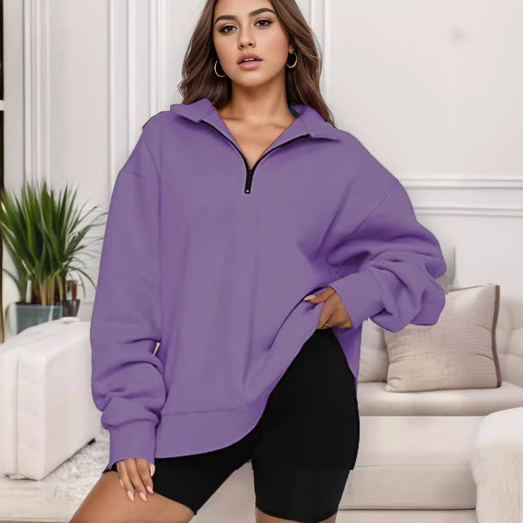 Oversized sweatshirt for women with high collar Lune London