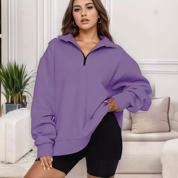 Oversized sweatshirt for women with high collar Lune London