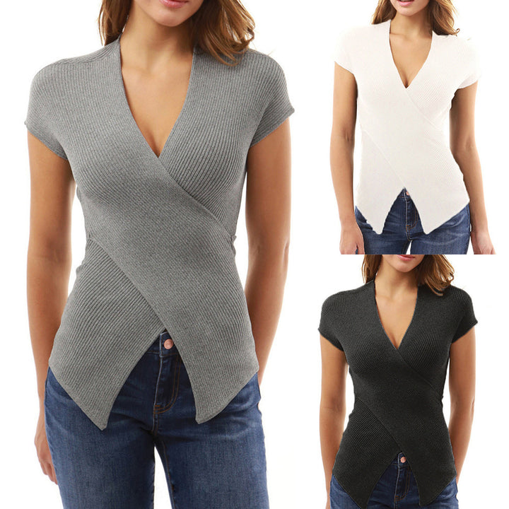 Lune London trendy V-neck top for women to tie