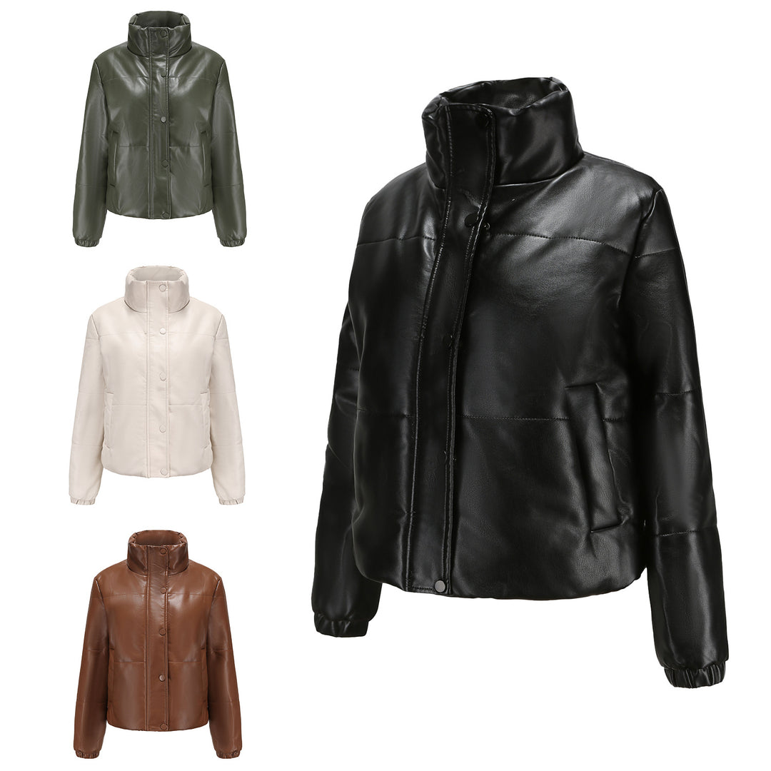 Cozy faux leather jacket for women with a sophisticated quilted design Lune London