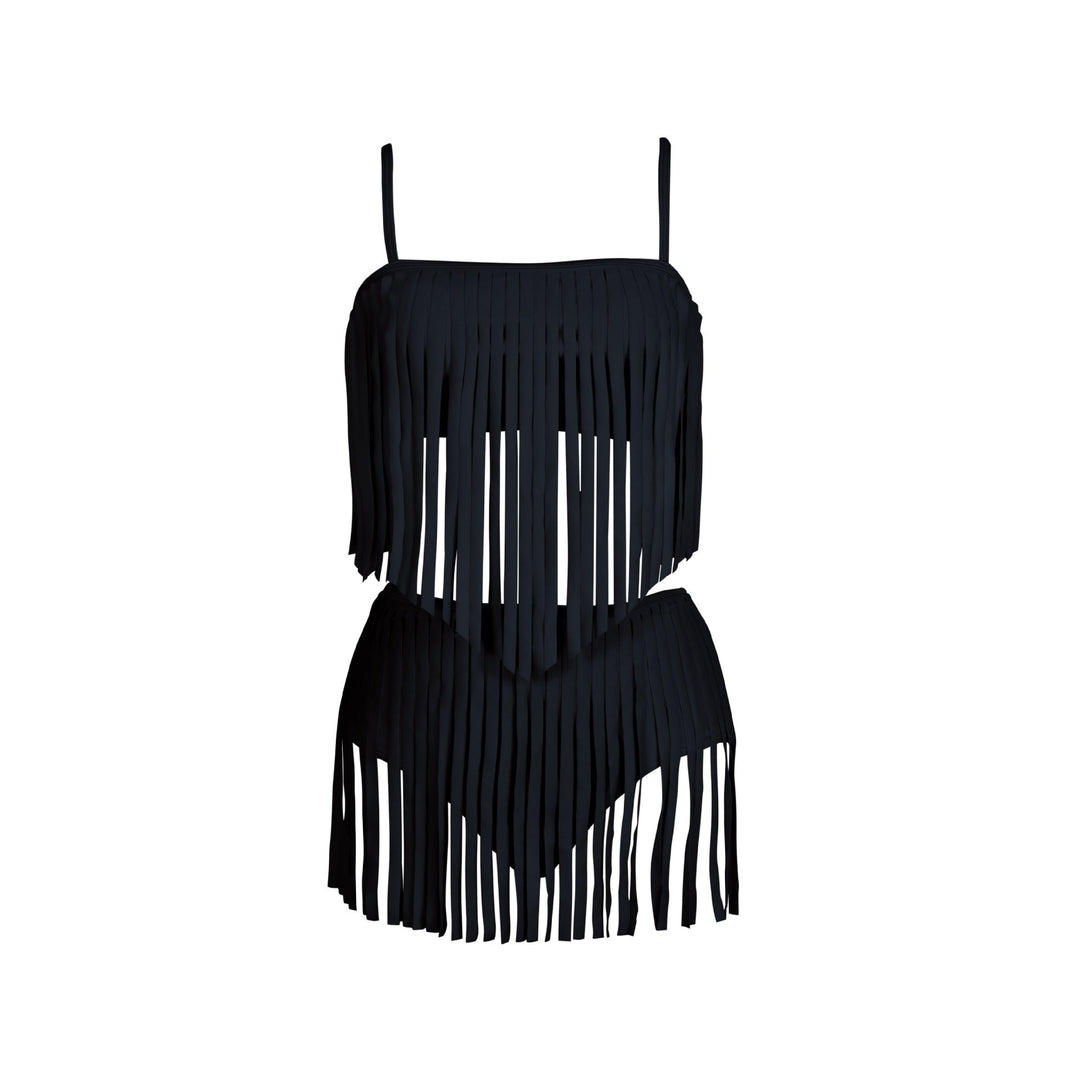 Ladies Fringe Bikini Set with Fashionable Top and Figure-Hugging Bottom Chic Und Stil