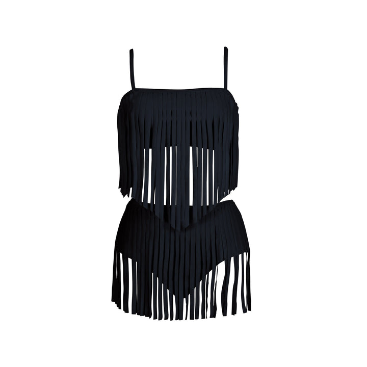Ladies Fringe Bikini Set with Fashionable Top and Figure-Hugging Bottom Chic Und Stil