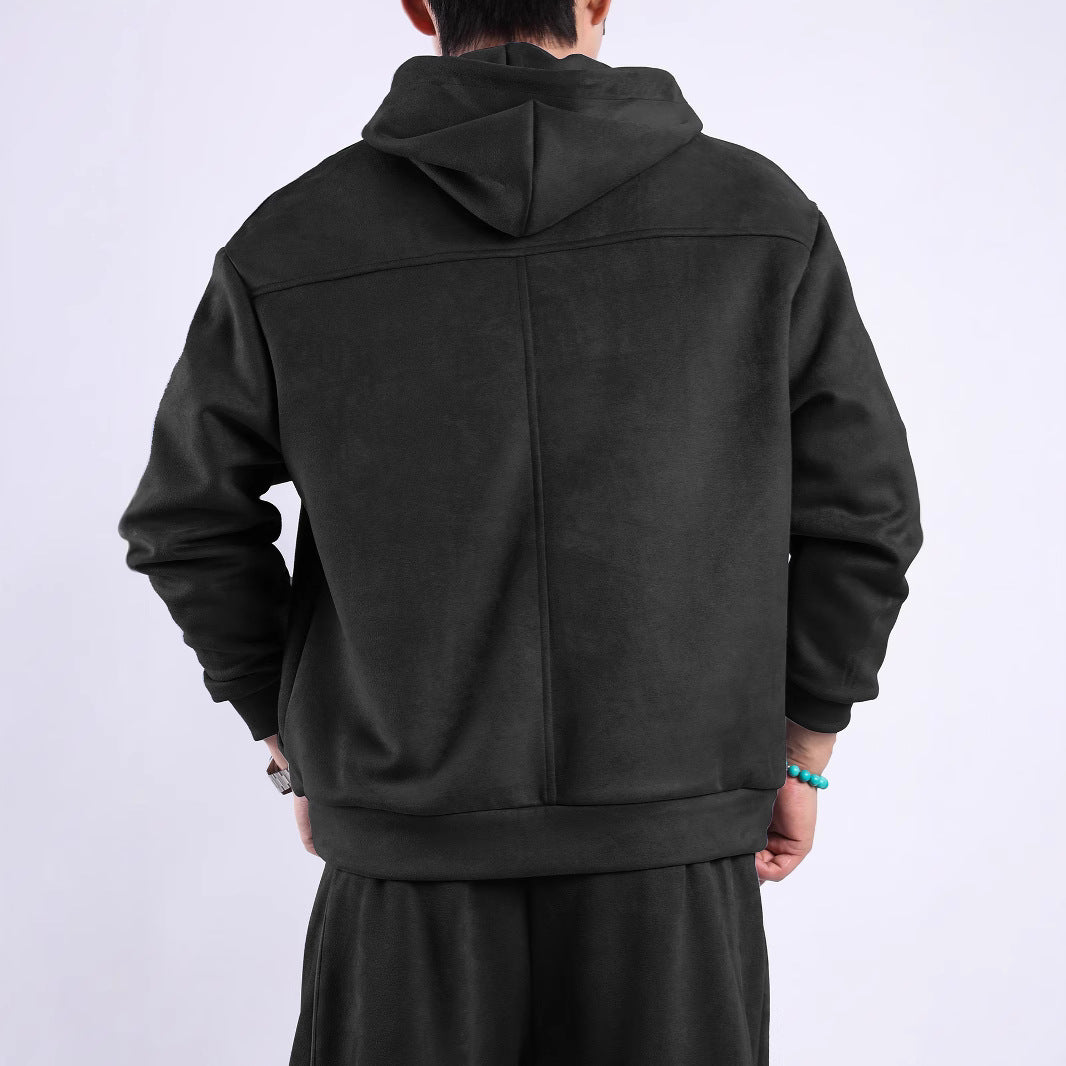Men's hooded sweatshirt in soft fleece material with innovative details Lune London