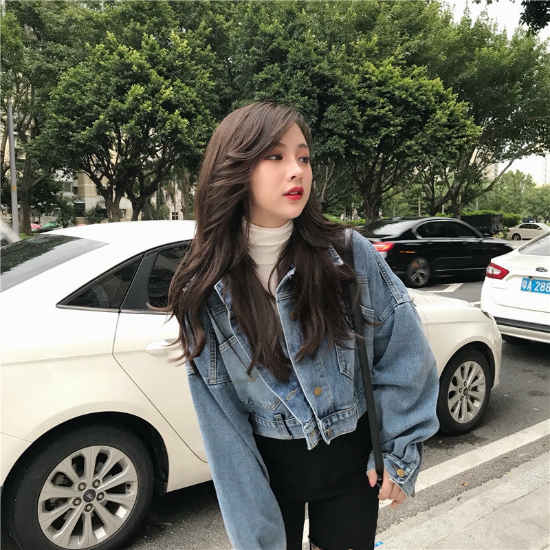Veste en jean femme cropped avec coupe oversize Chic & Stil