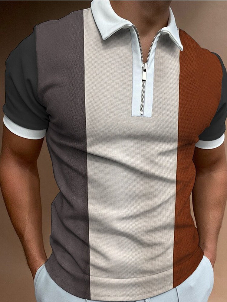 Men's Short Sleeve Zip Polo Chic Style and Fashion