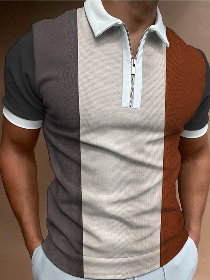 Men's Short Sleeve Zip Polo Chic Style and Fashion