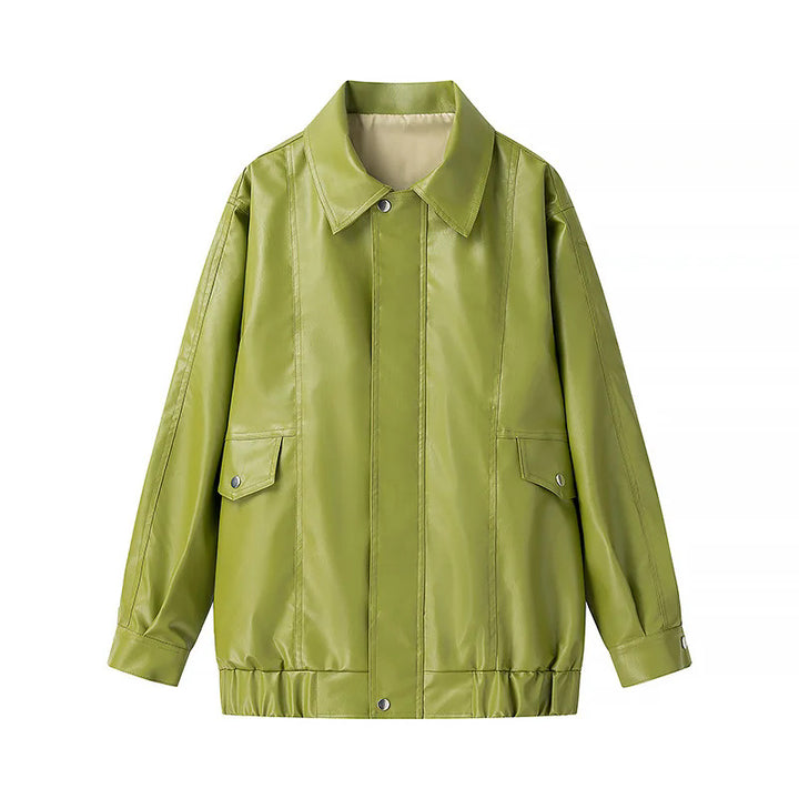 Women's faux leather jacket with practical pockets and modern cut Lune London