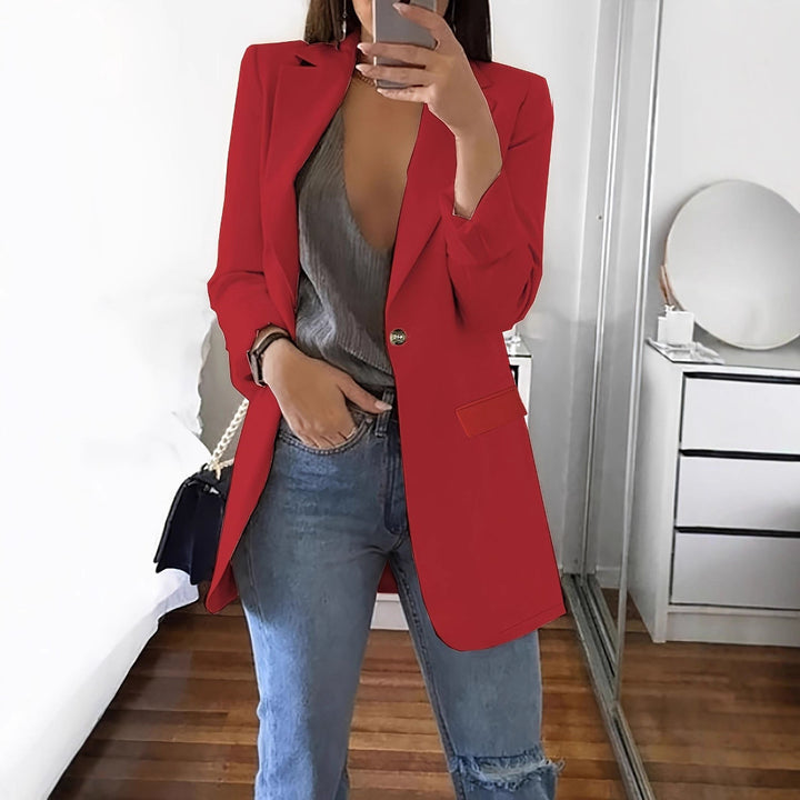 Ladies modern blazer with plunging neckline and elegant details Lune London