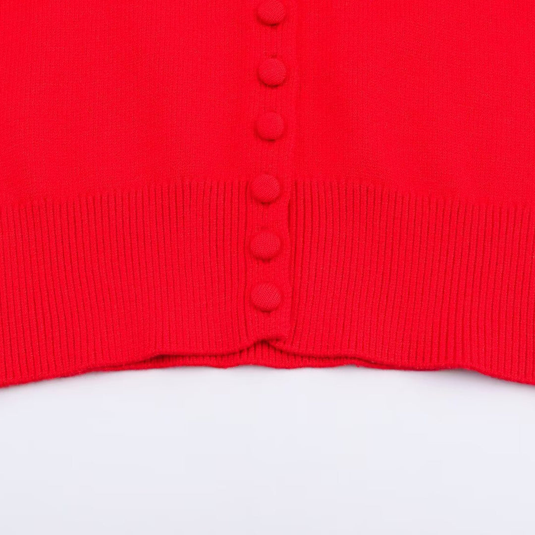 Fashion knit jacket for women with collar and elegant button placket Lune London