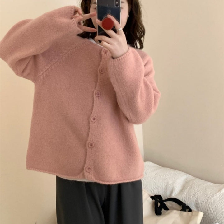 Cardigan en tricot confortable pour femme avec patte de boutonnage et coupe large Chic & Stil