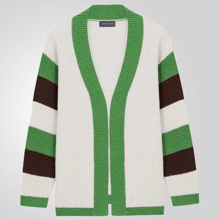 Men's knitted jacket with a modern color block design Lune London