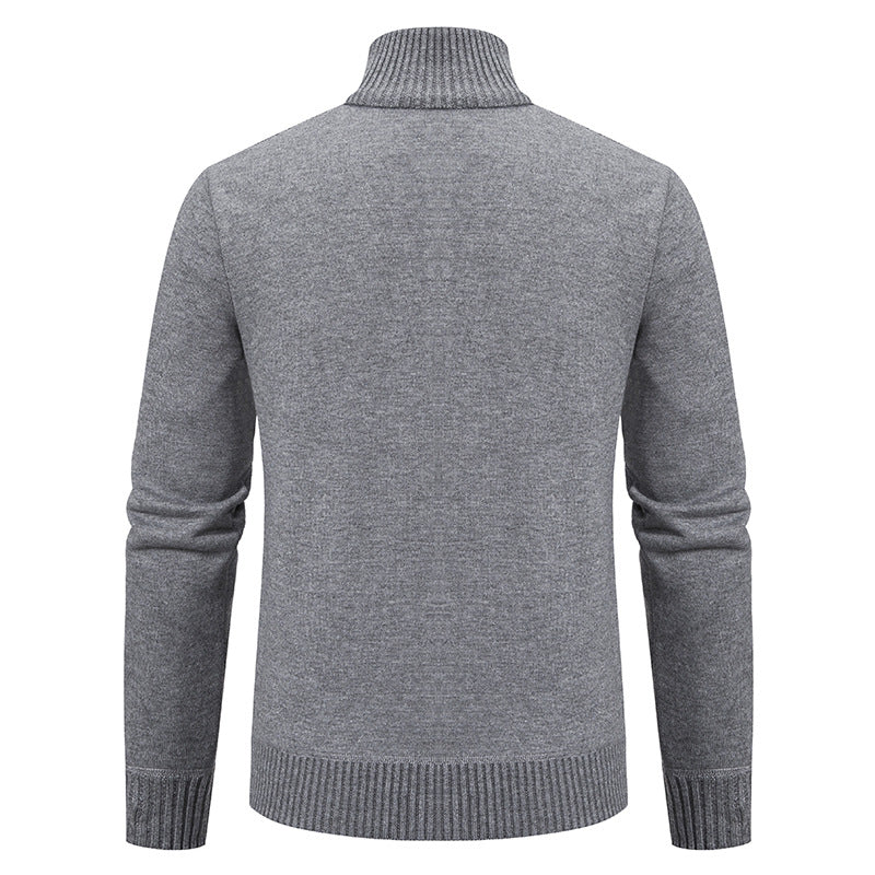 Knitted jacket for men with modern zipper and elegant cable structure Lune London