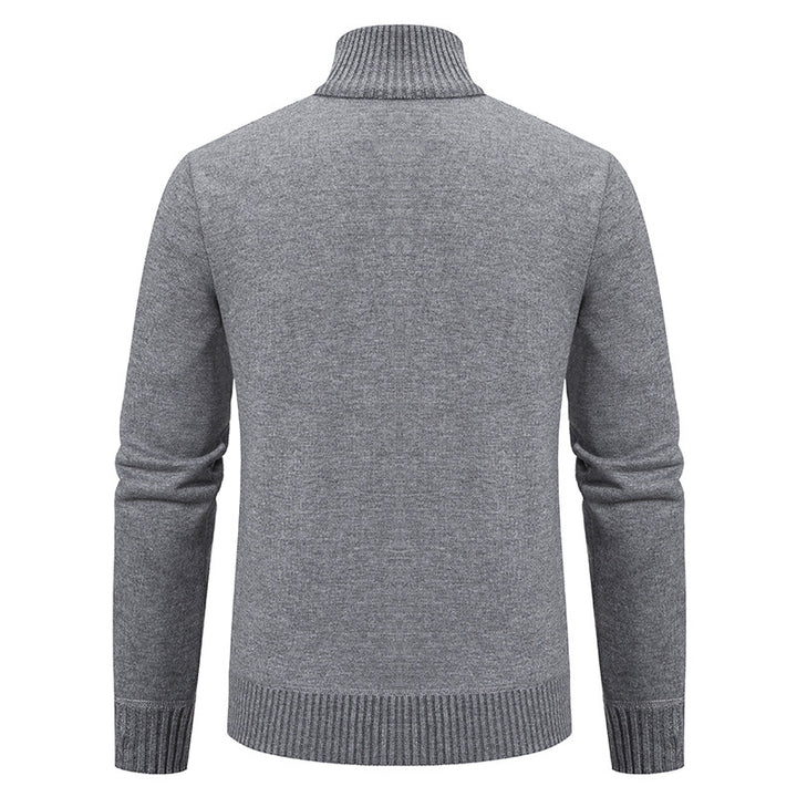 Knitted jacket for men with modern zipper and elegant cable structure Lune London