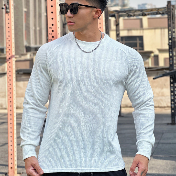 Men's long sleeve training t-shirt with textured design and breathable fabric Lune London