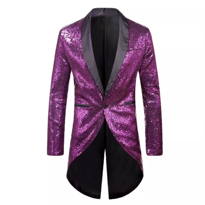 Shiny suit jacket for men with elegant shawl collar Lune London