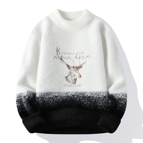 Ladies Cozy Winter Sweater with Creative Pattern and High Collar Lune London