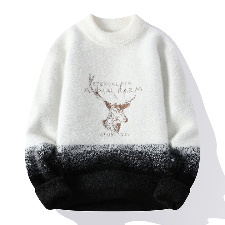 Women's Fluffy Winter Sweater with Creative Design and High Collar Lune London